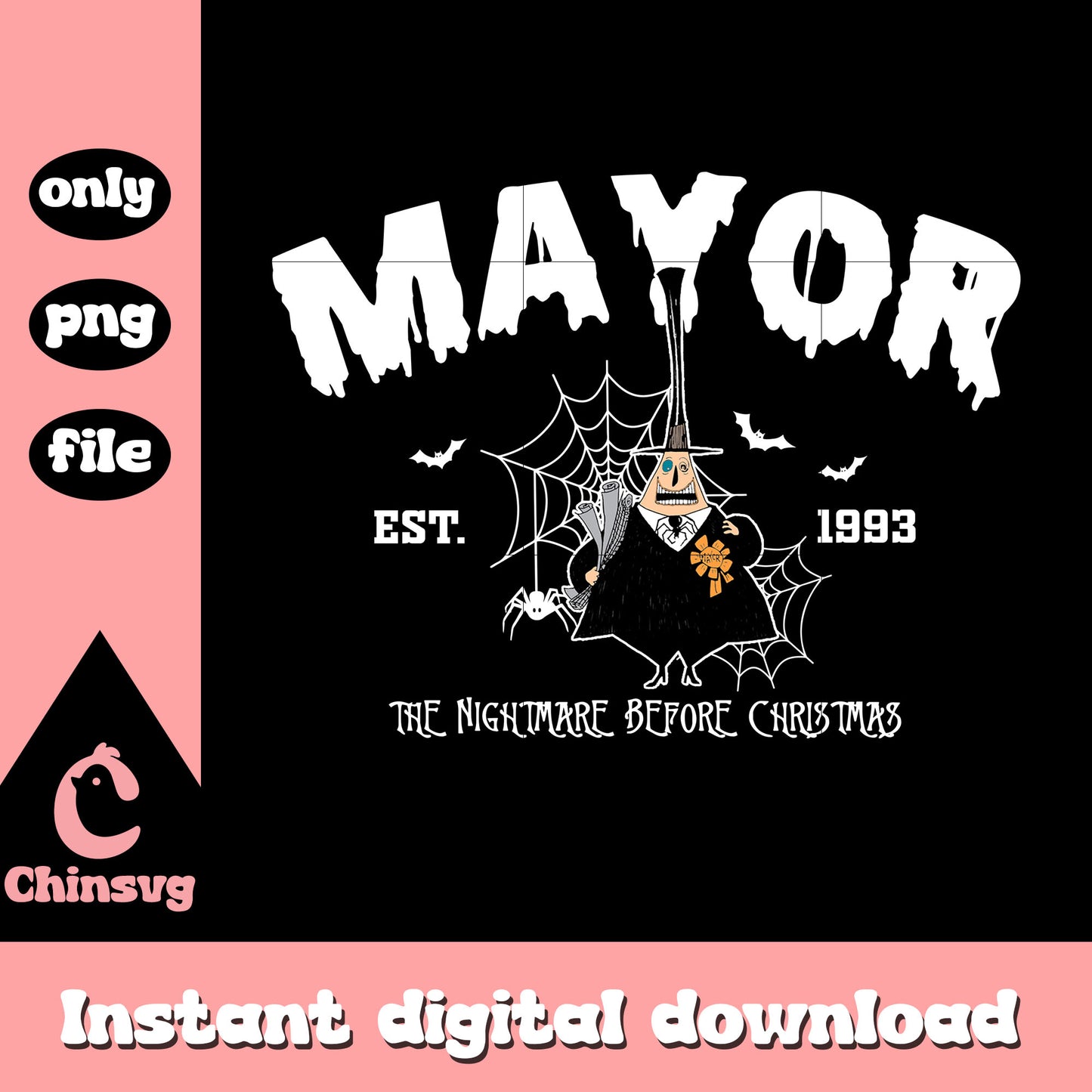 Mayor est 1993 nightmare clipart png, night before christmas mayor png