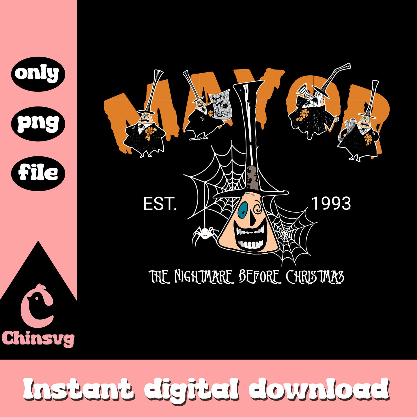 Mayor face est 1993 nightmare design png, mayor nightmare before png