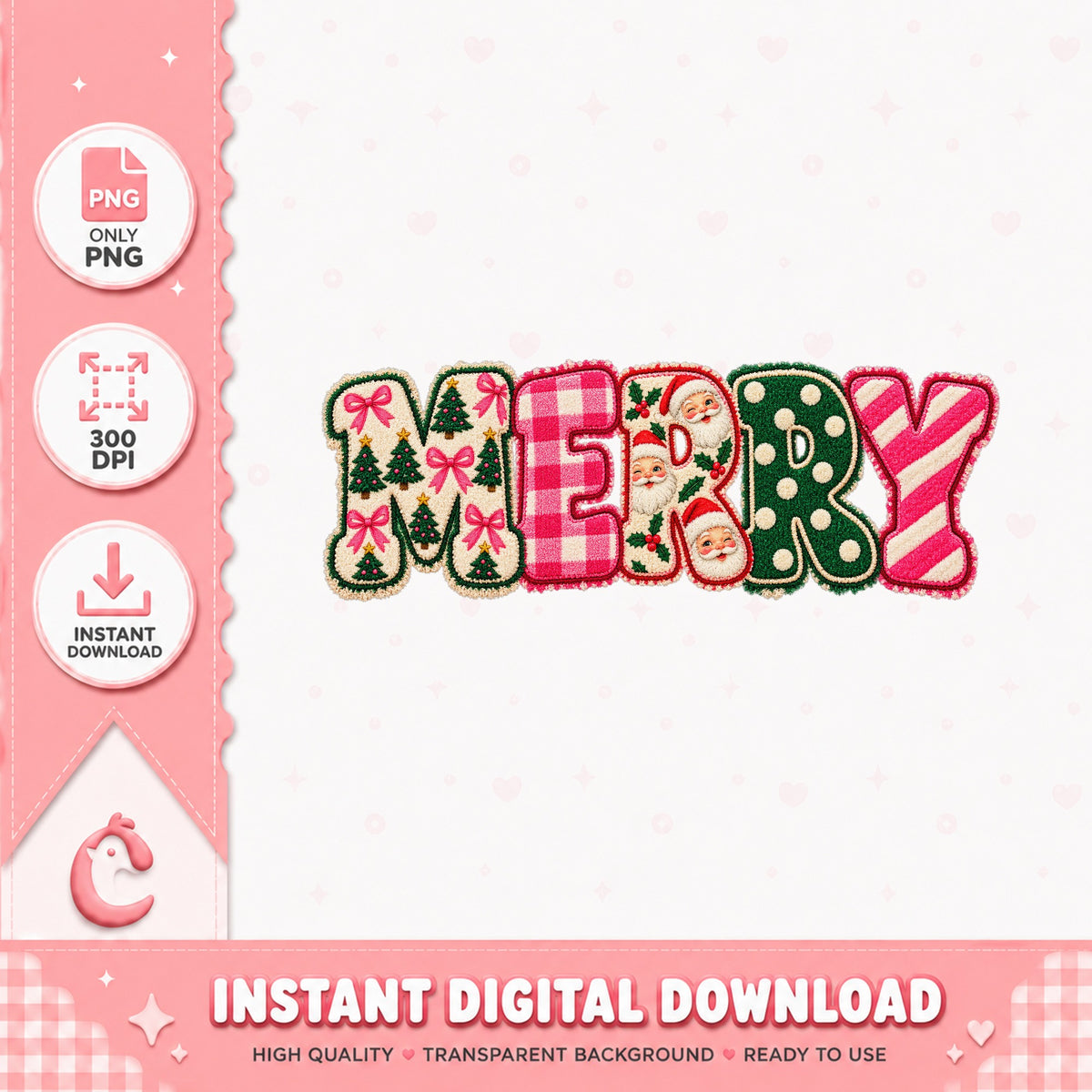 Merry Christmas Letter PNG, Santa Claus Sublimation, PNG