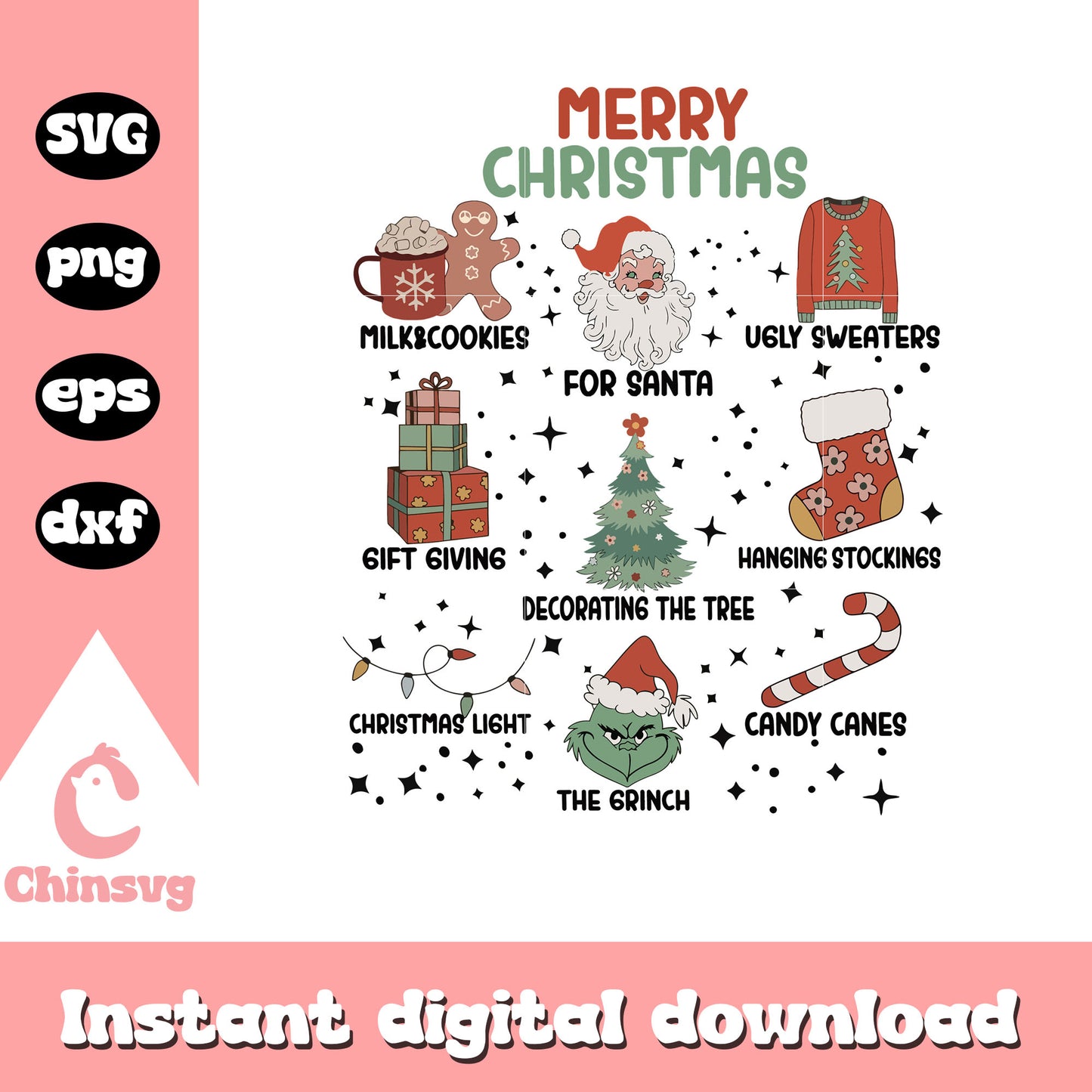 Merry christmas for santa the grinch svg, merry christmas svg