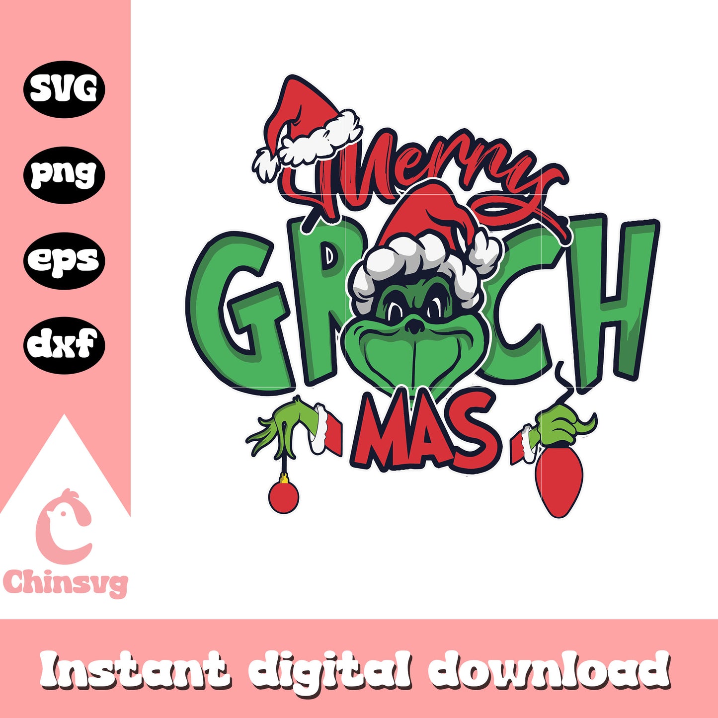 Merry grinch mas face design svg, merry grinch mas svg