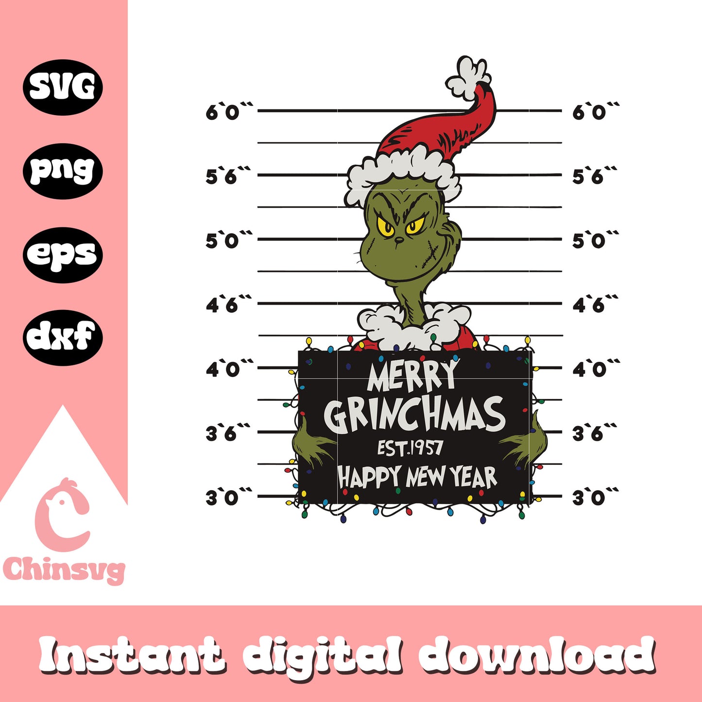 Merry grinchmas est 1957 happy new year svg, Merry grinchmas svg