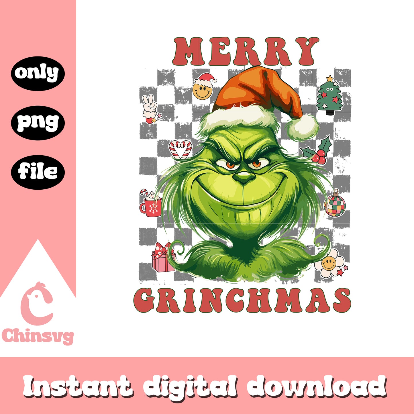 Merry grinchmas face christmas png, the grinch face png