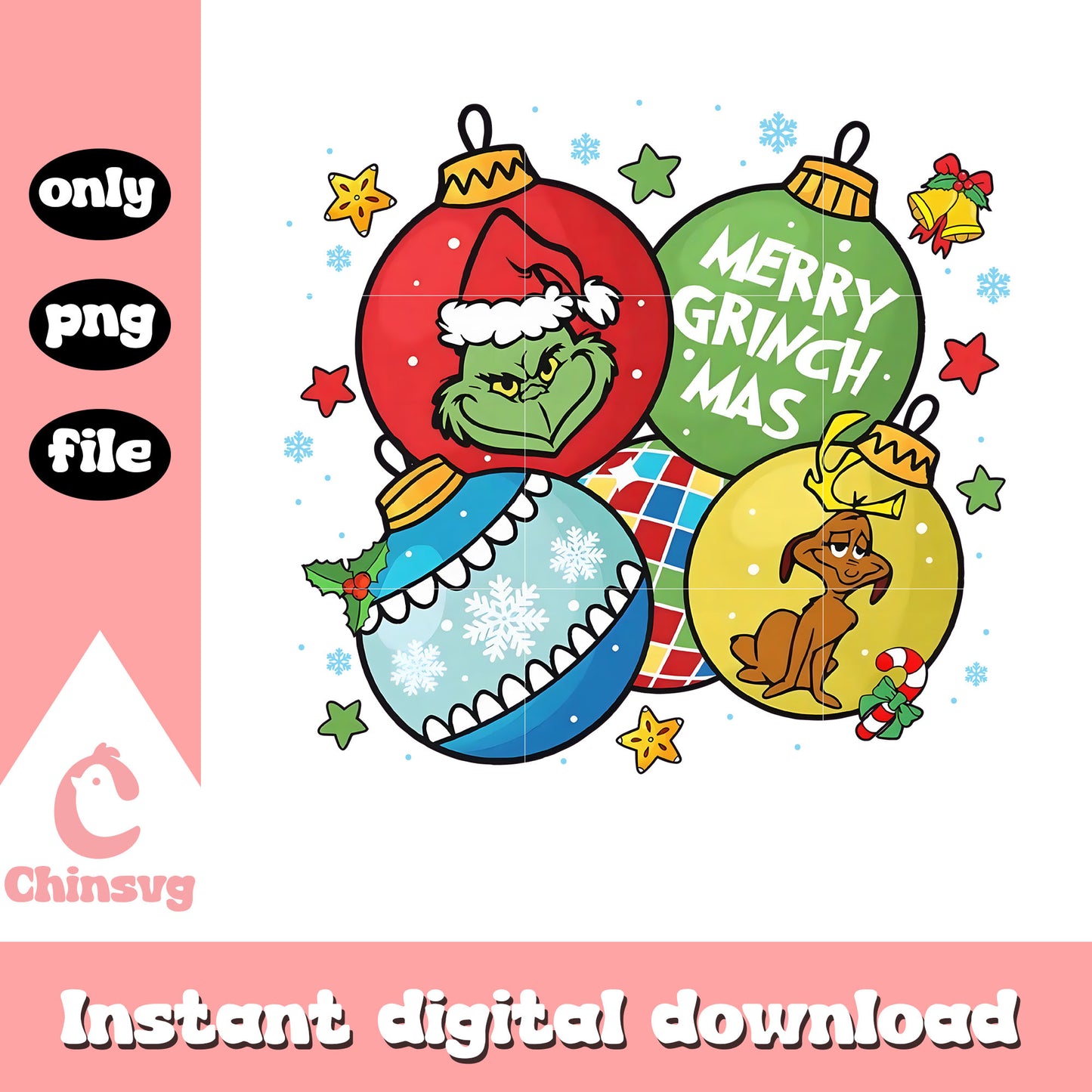 Merry grinchmas light bolt design png, the grinch and max png