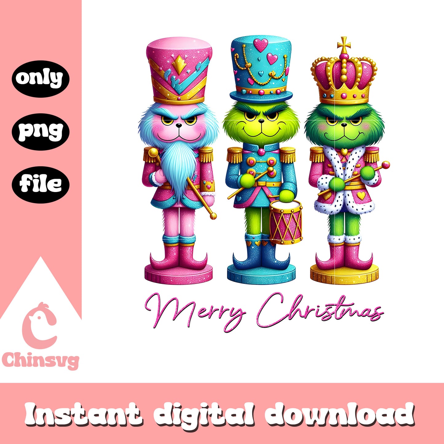 Merry christmas grinch nutcrackers png, the grinch nutcracker png