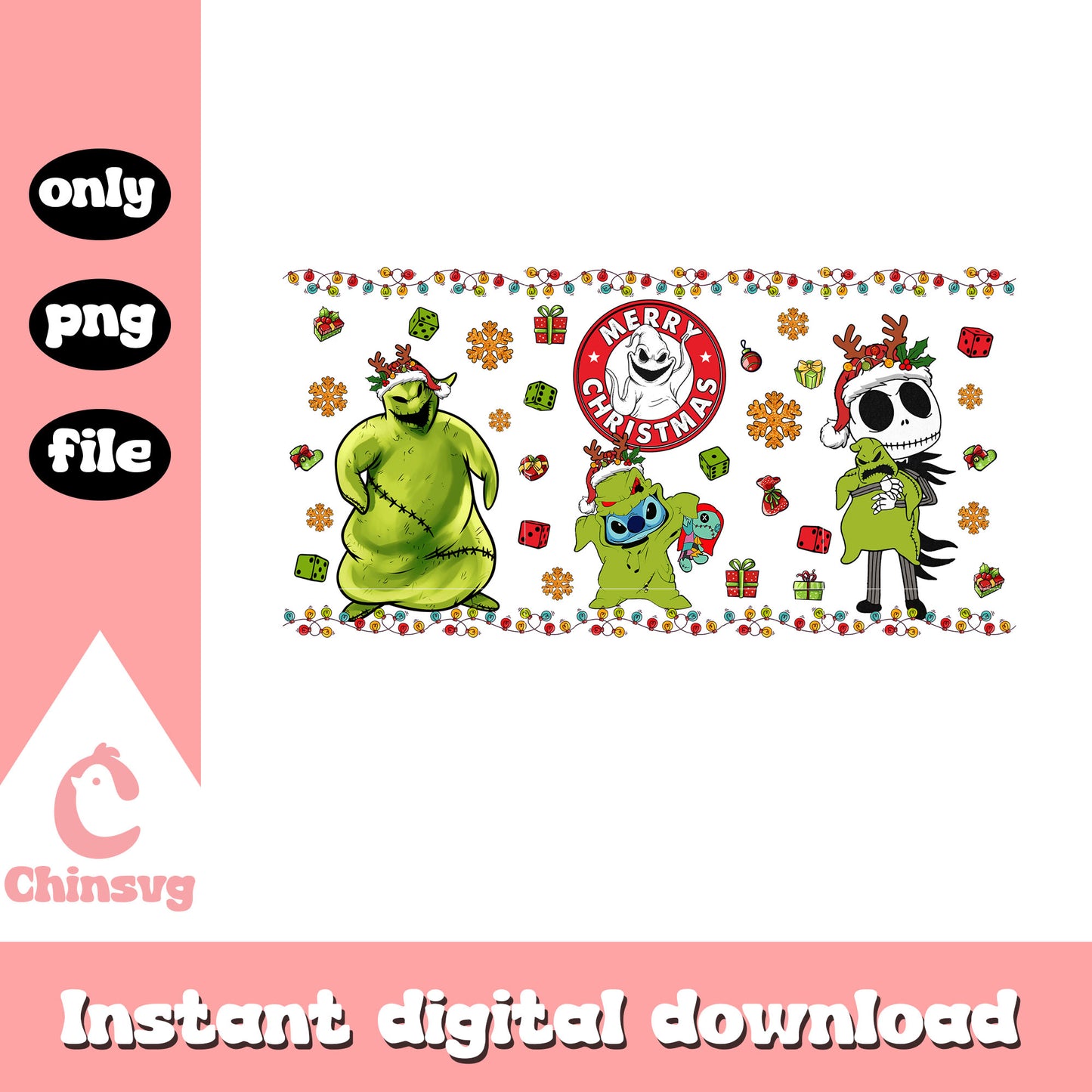 Merry christmas oogie boogie art png, oogie boogie character png