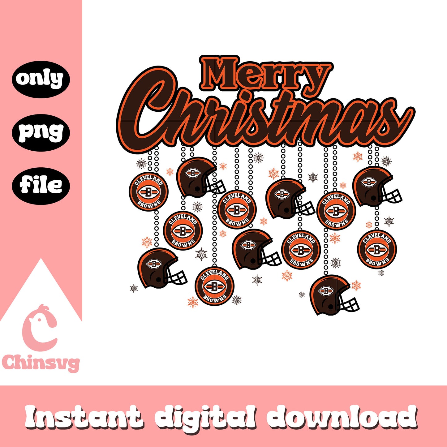 Merry christmas with cleveland browns png, cleveland browns nfl png