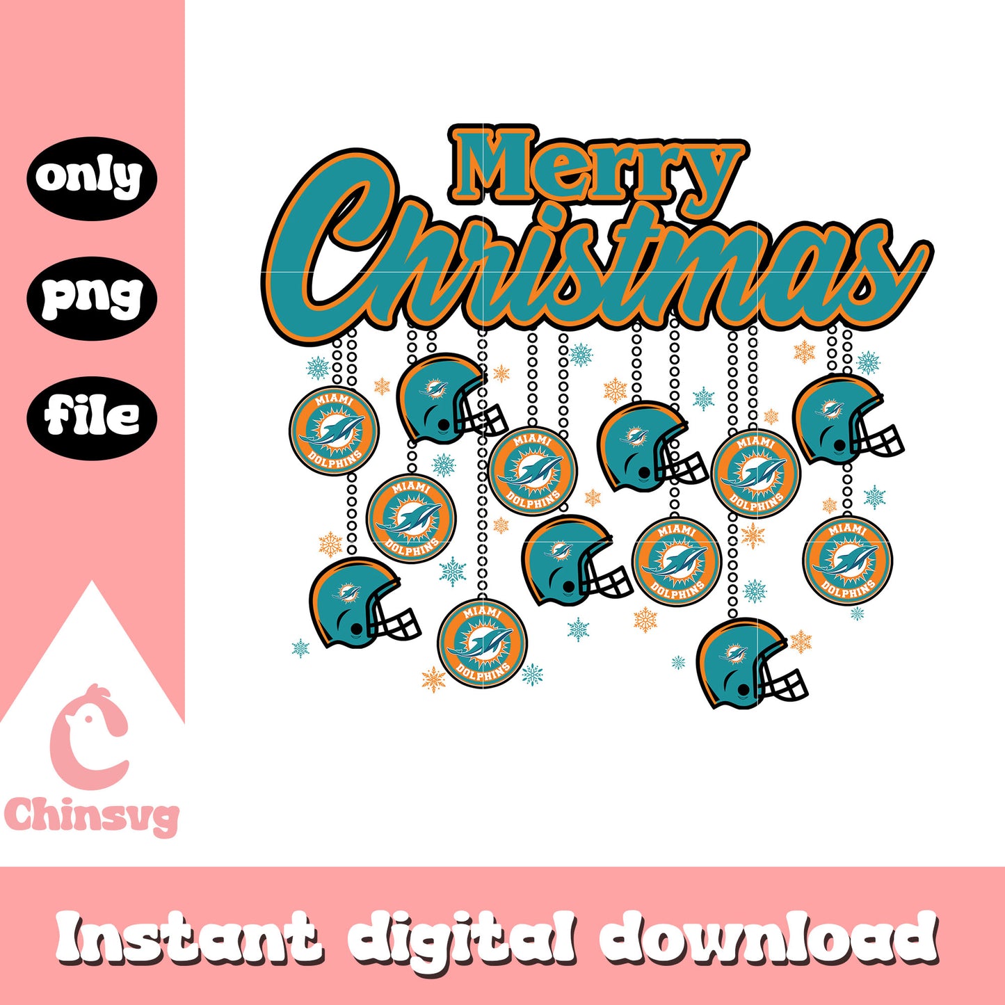 Merry christmas with miami dolphins png, miami dolphins nfl png