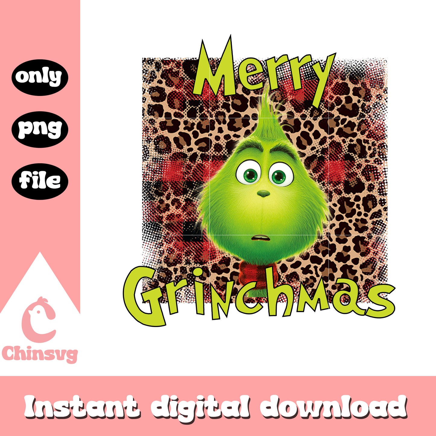 Merry grinchmas leopard design png, the grinch pictures png