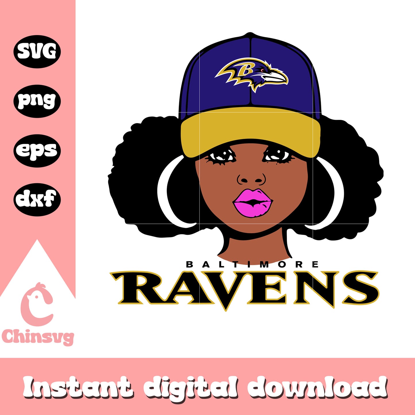 Messy bun baltimore ravens fan svg, nfl fan svg