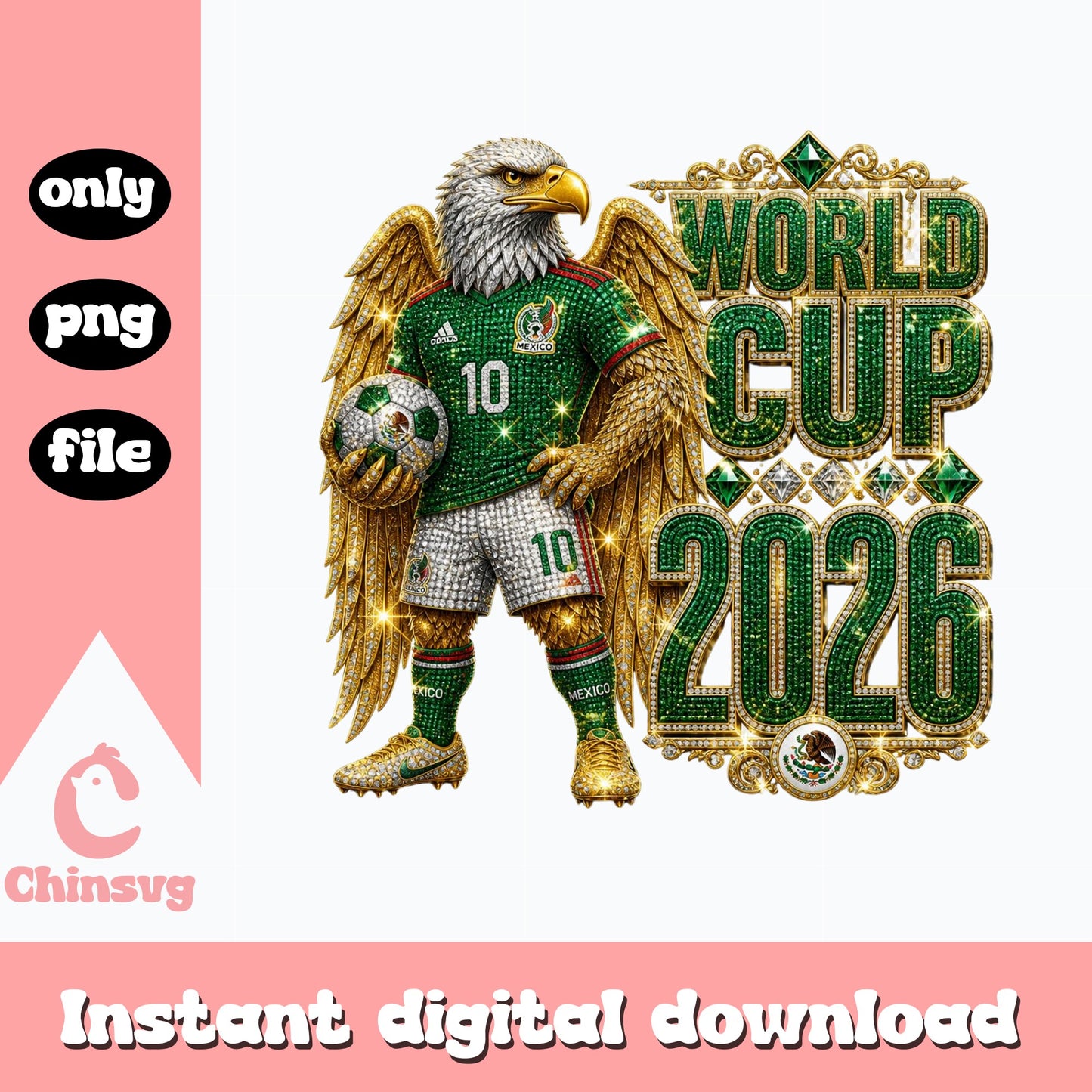 Mexico World Cup 2026 PNG, Soccer Eagle Mexico PNG, Futbol PNG