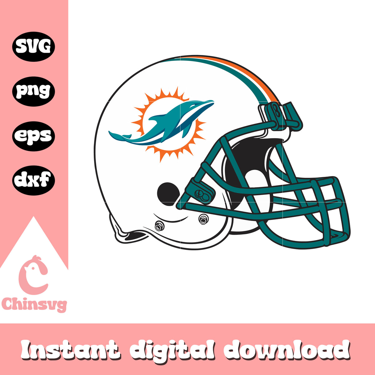 Miami dolphins nfl team helmet svg, miami dolphins helmet logo svg