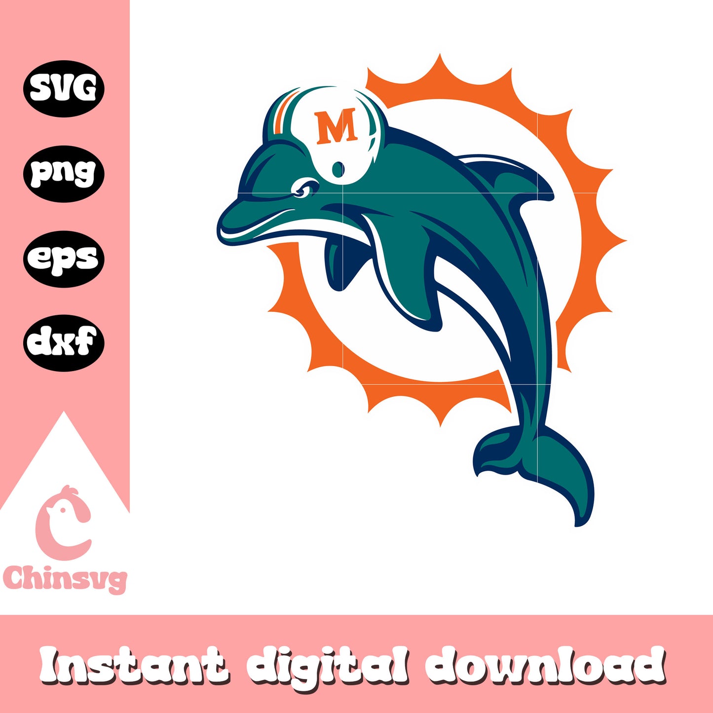 Miami dolphins nfl team logo svg, logo miami dolphins svg