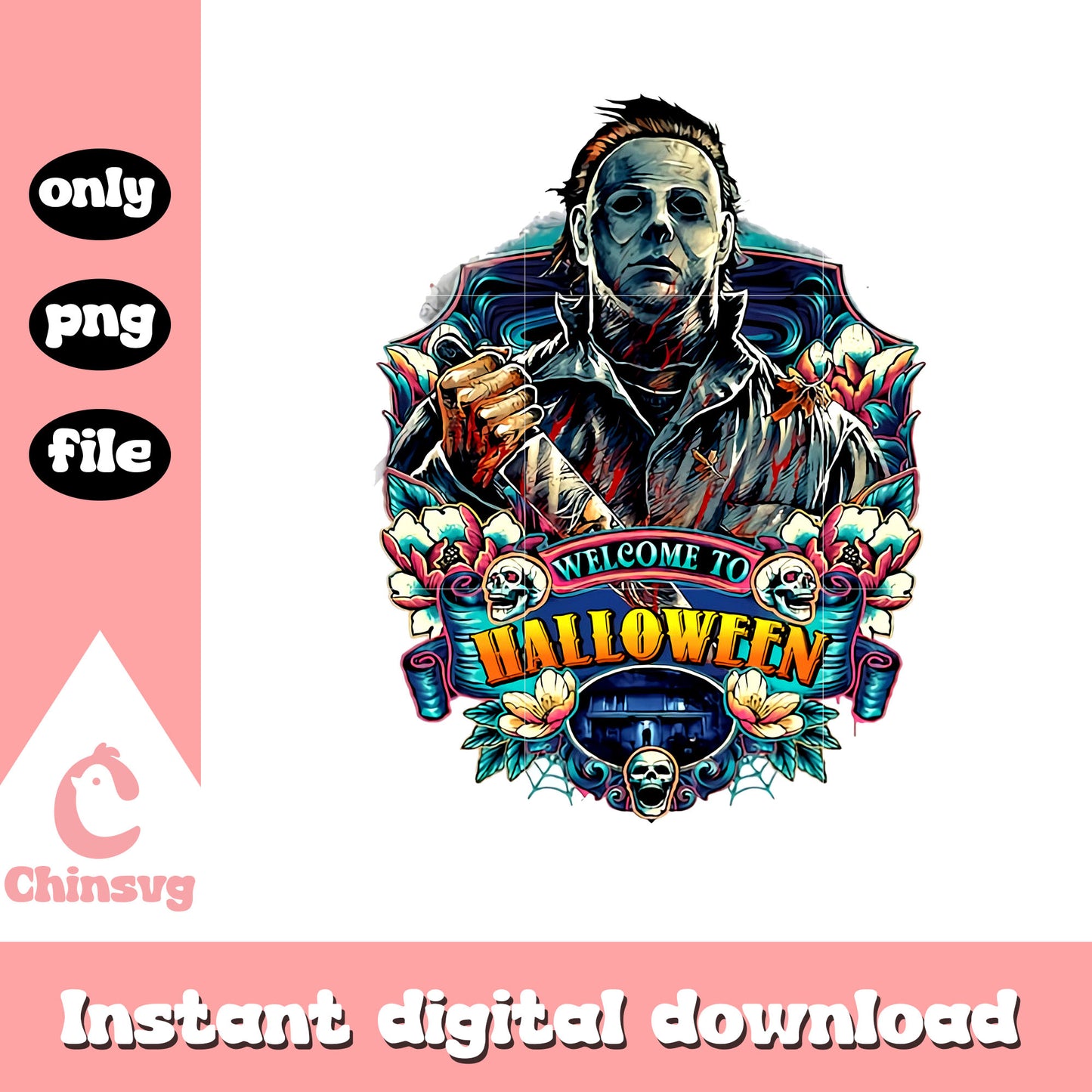 Michael Myers welcome to halloween png, halloween png, horror png