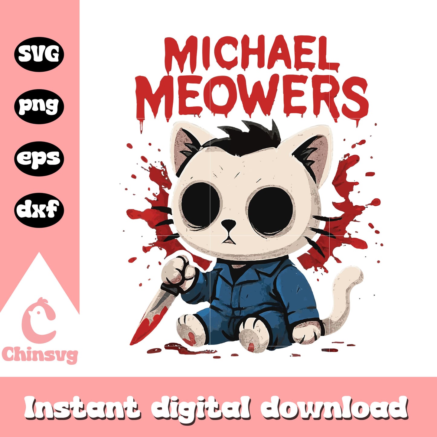 Michael meowers halloween cat funny design svg, cat horror svg