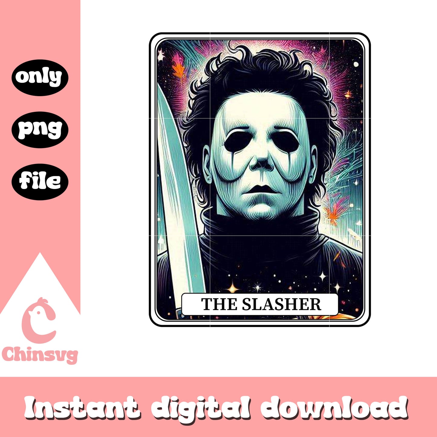 Michael myers halloween tarot card png, good horror movies png
