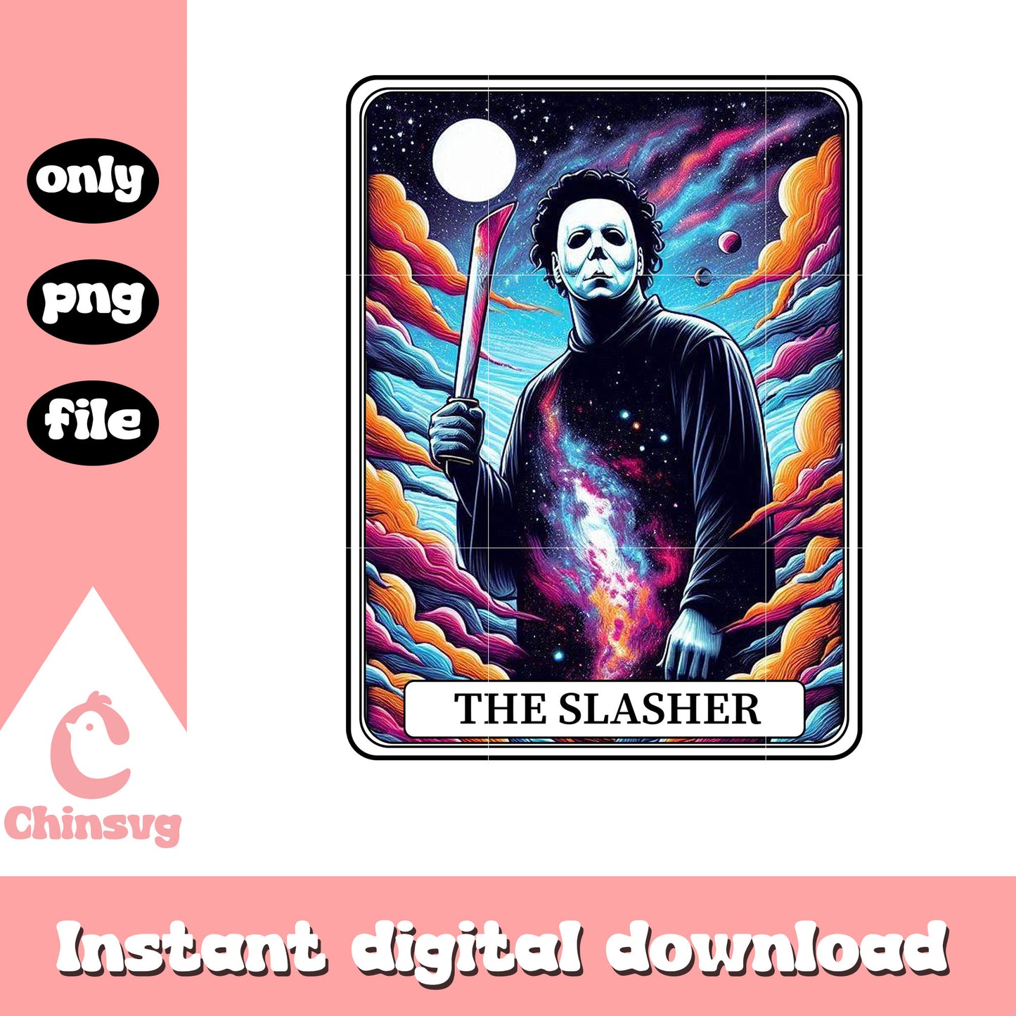 Michael myers the slasher tarot card png, horror and movies png