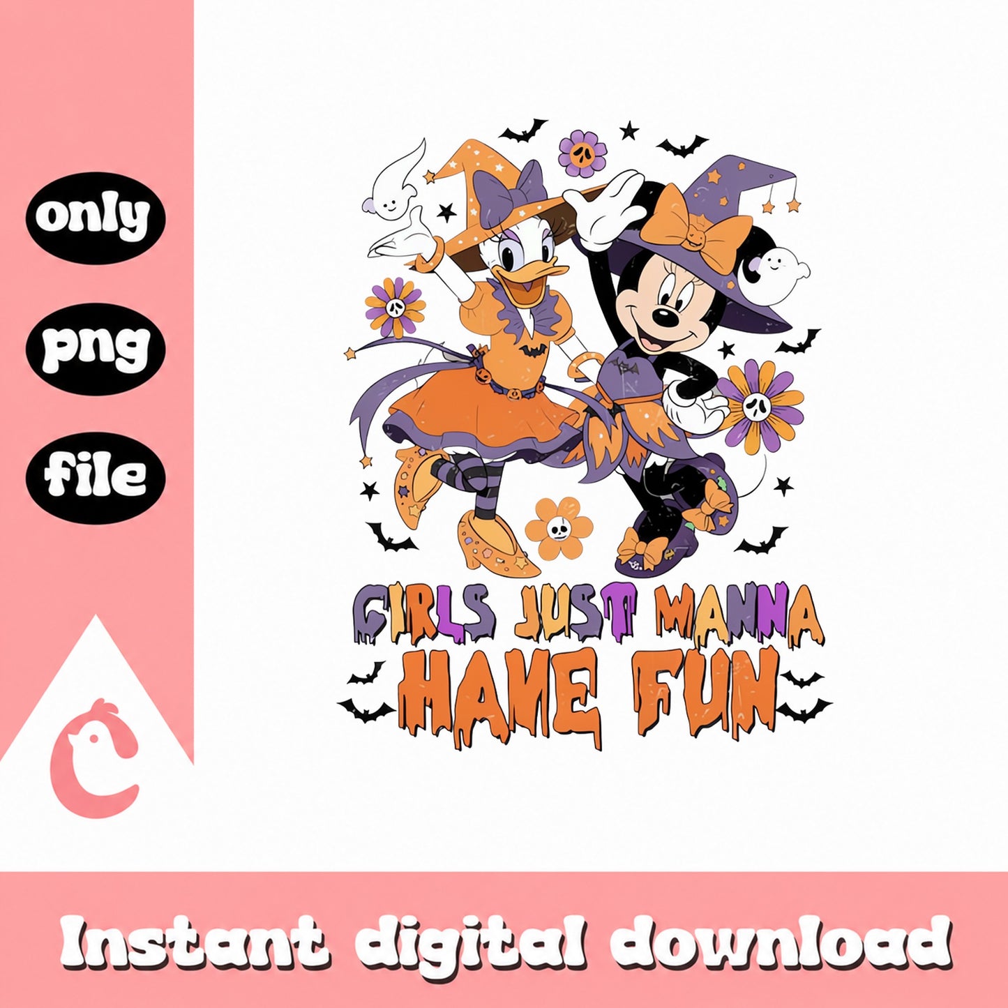 Mickey And Daisy Halloween PNG, Disney Girls PNG, Witch PNG