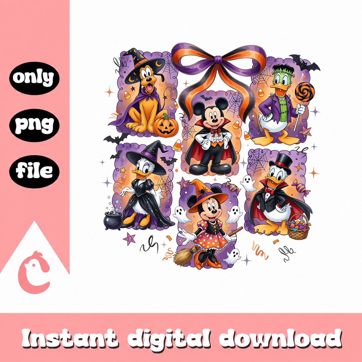 Mickey And Friends Halloween Bundle, Disney Halloween Clipart, PNG