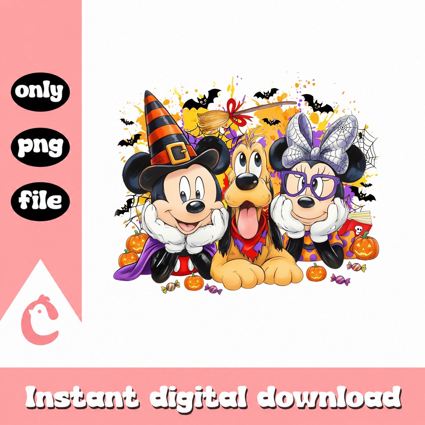 Mickey And Friends Halloween PNG, Disney Halloween Bundle, PNG File