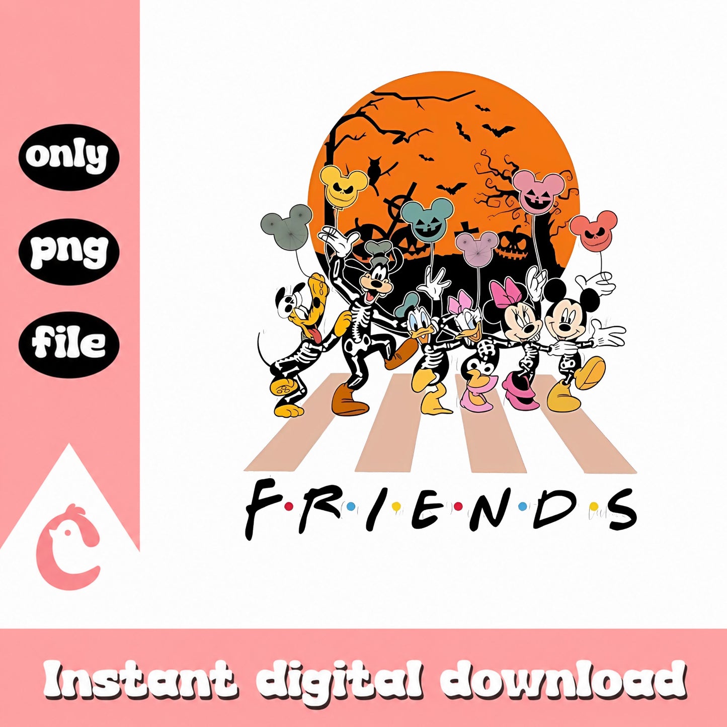 Mickey And Friends Halloween PNG, Disney Halloween PNG, Spooky Season PNG