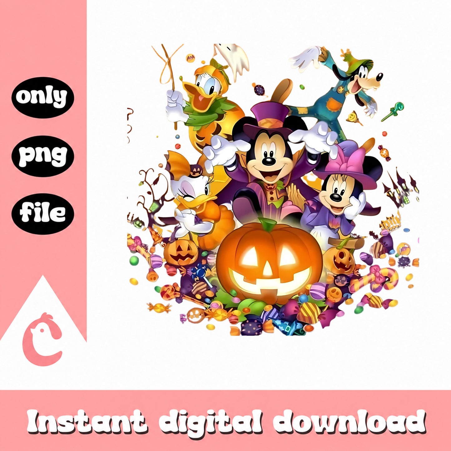 Mickey And Friends Halloween PNG, Disney Halloween PNG, Trick Or Treat PNG