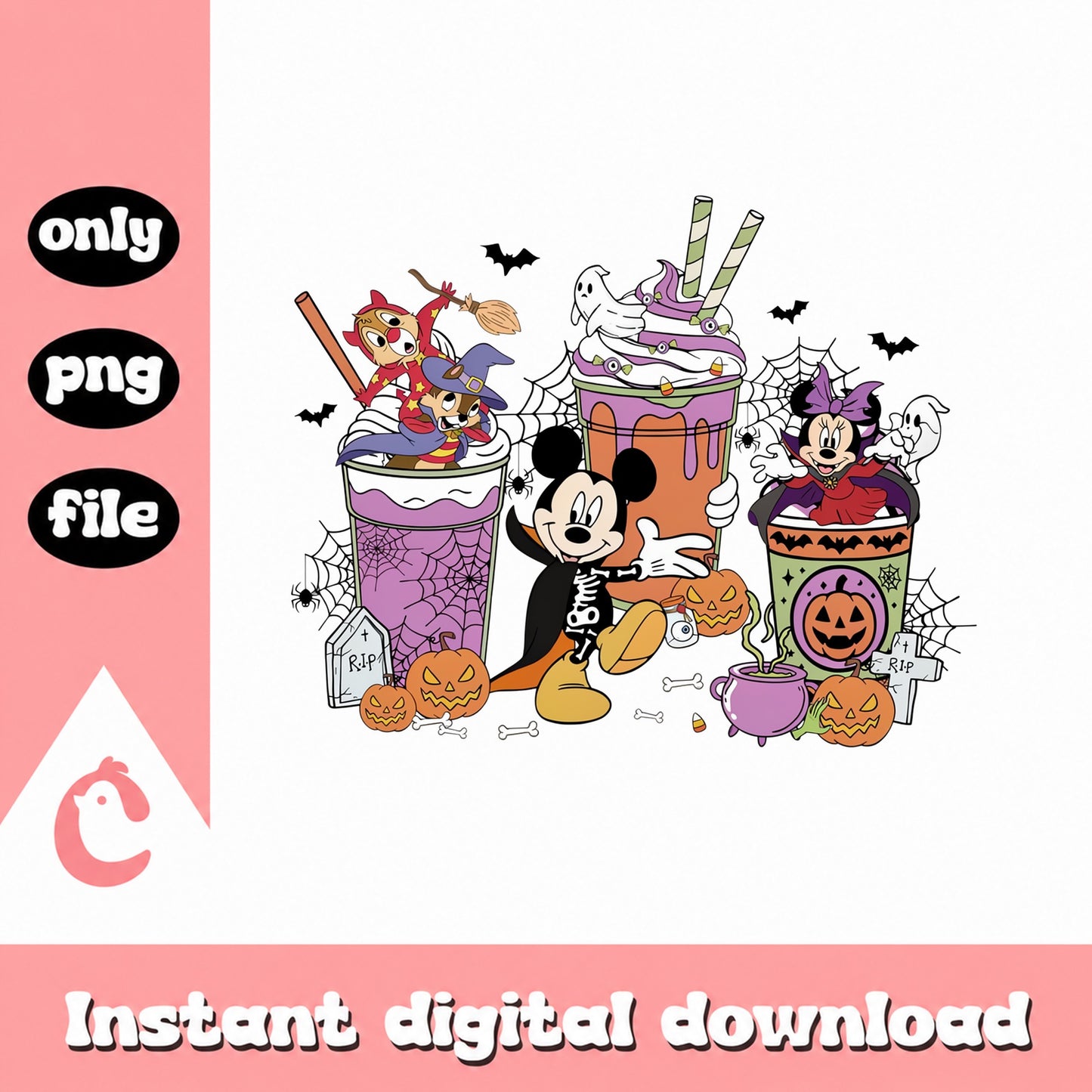Mickey And Friends Halloween Tumbler PNG, Disney Halloween, PNG