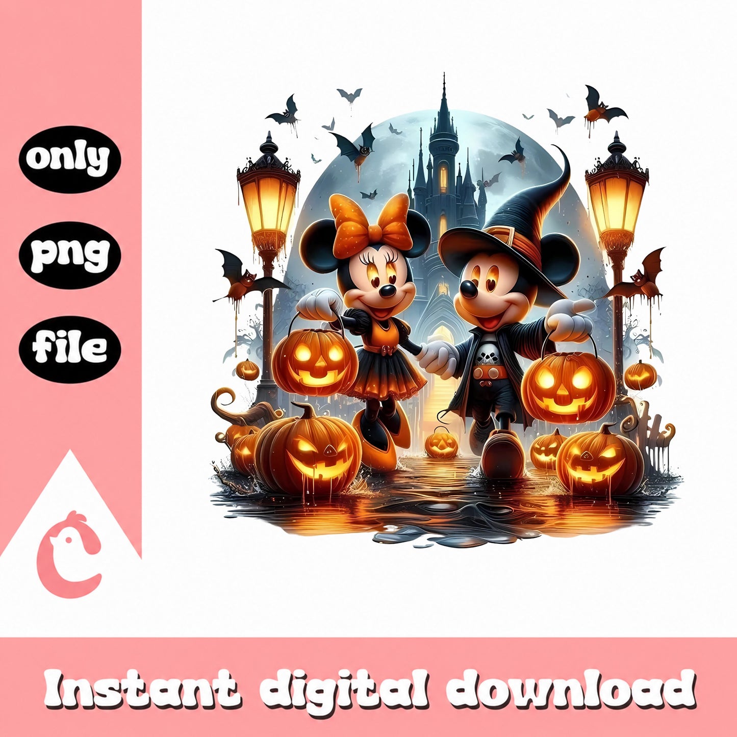 Mickey And Minnie Halloween PNG, Disney Halloween PNG, Spooky Mouse PNG