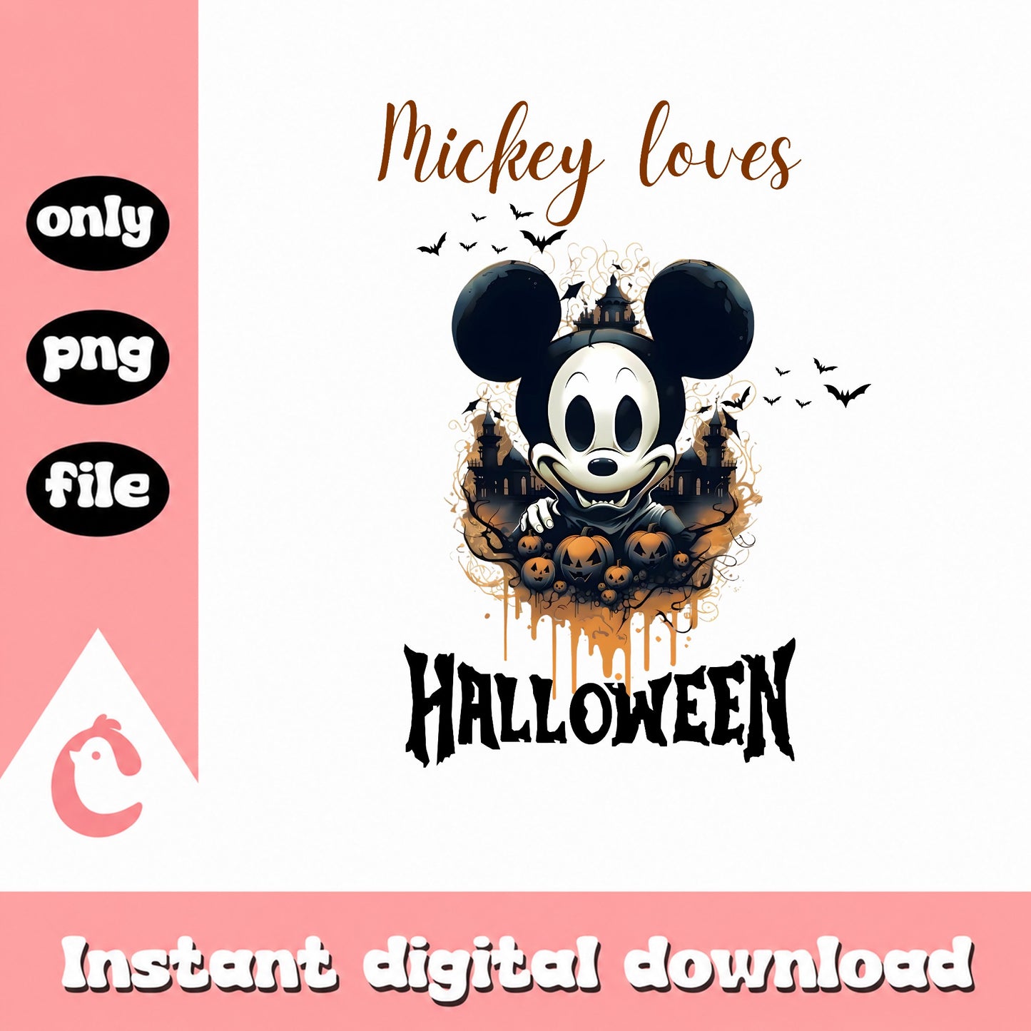 Mickey Loves Halloween PNG, Mickey Mouse Halloween, Disney PNG