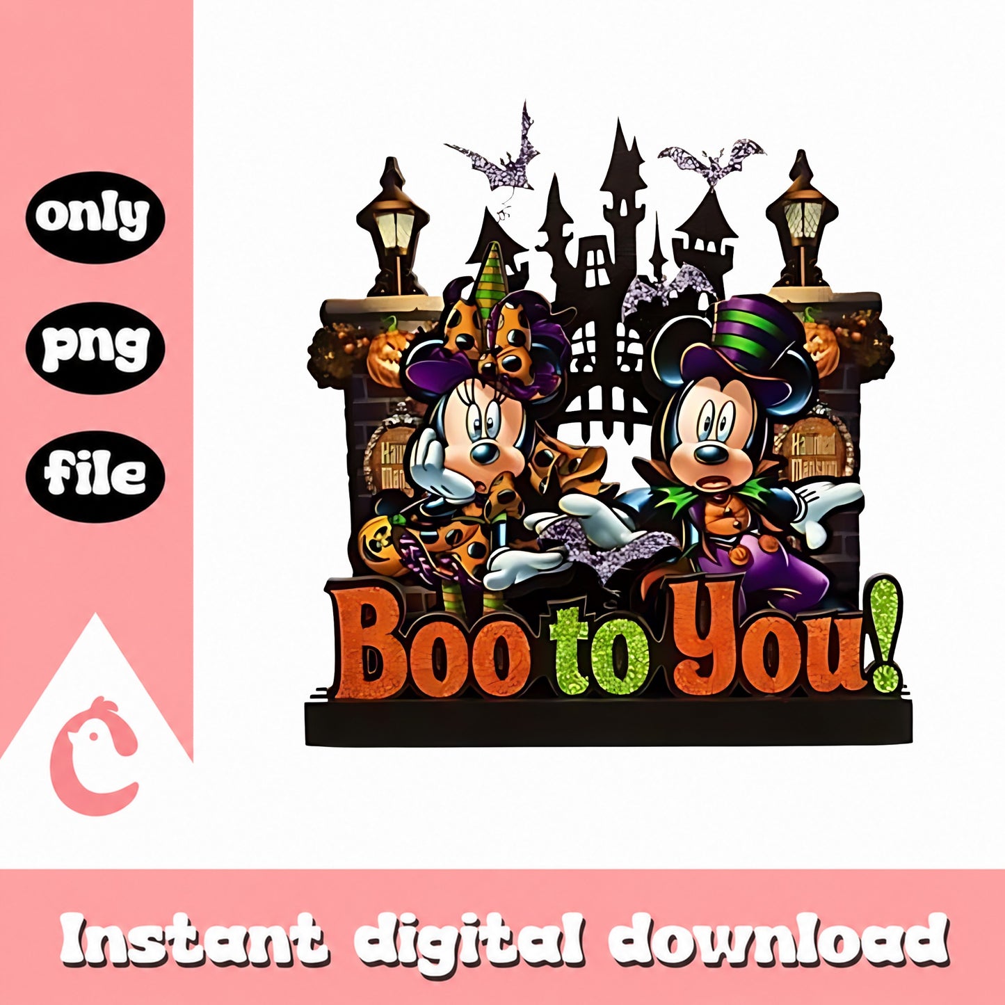 Mickey Minnie Boo To You Halloween PNG, Disney PNG, Halloween PNG