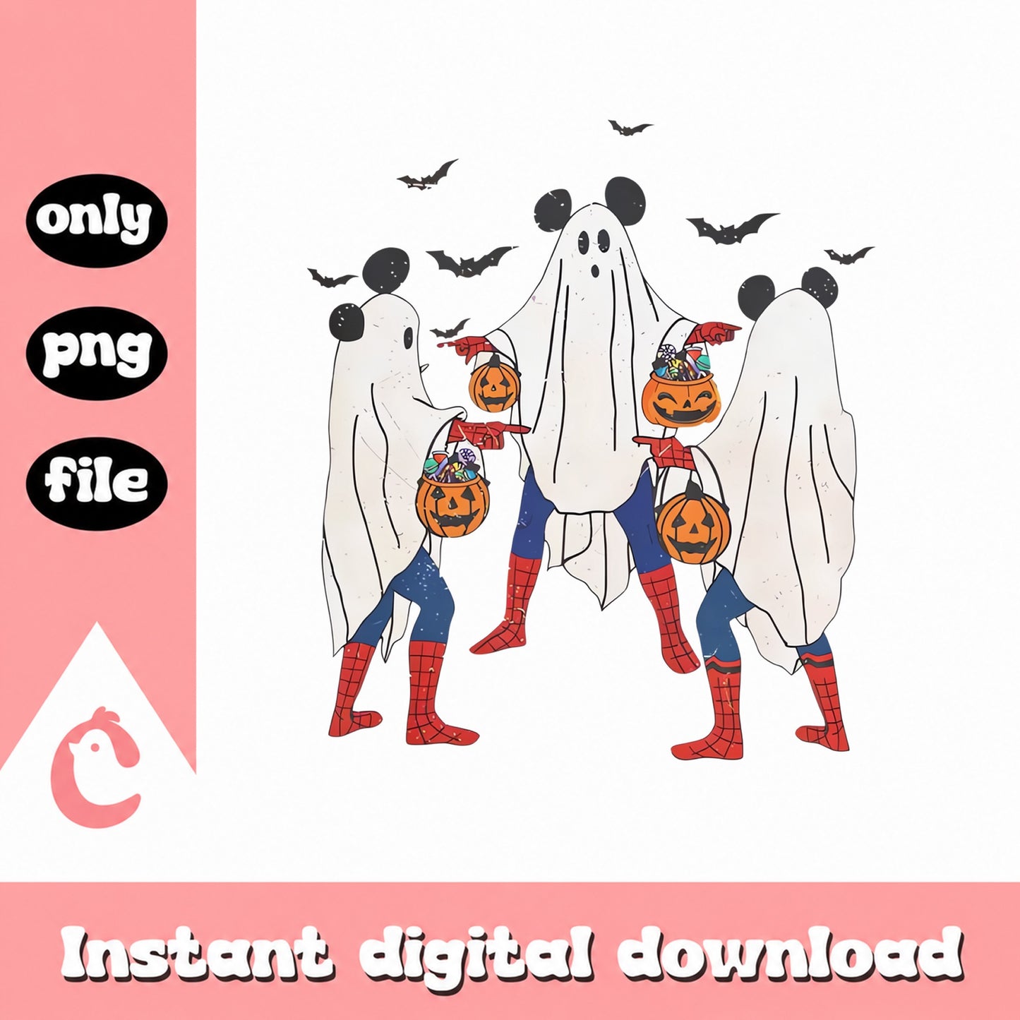 Mickey Mouse Halloween Ghost PNG, Trick Or Treat Clipart, PNG