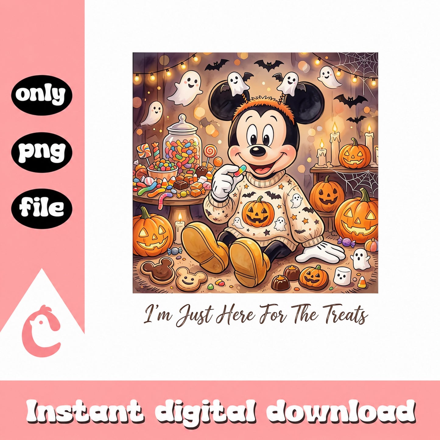 Mickey Mouse Halloween PNG, Disney Halloween Treats, PNG File