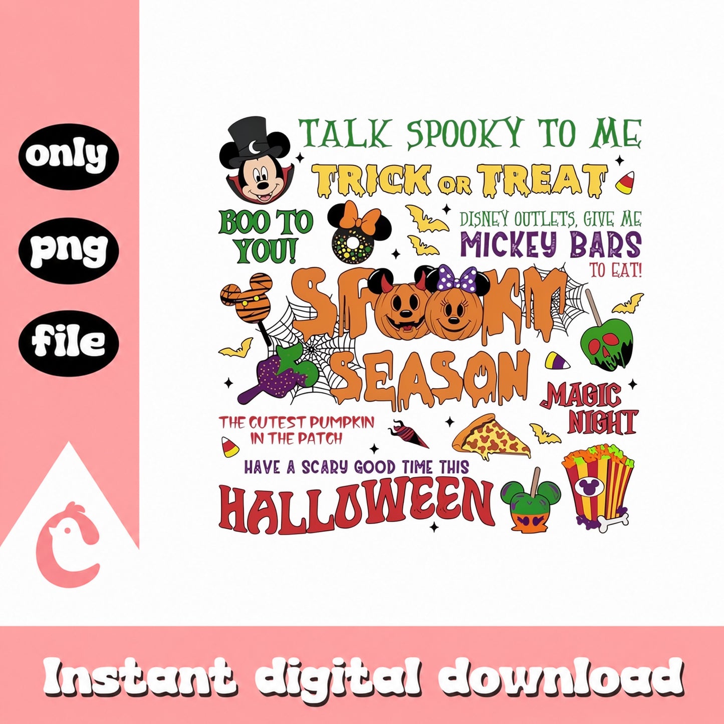 Mickey Mouse Halloween SVG Bundle, Disney Halloween PNG, Spooky Season SVG