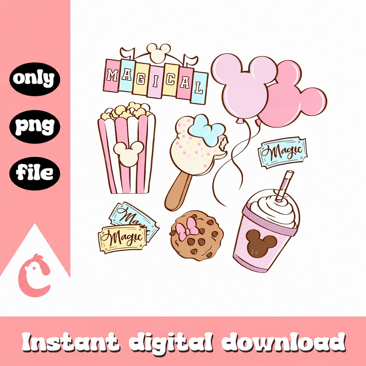 Mickey Mouse Magical Snacks Clipart, Disney Park Food PNG, PNG