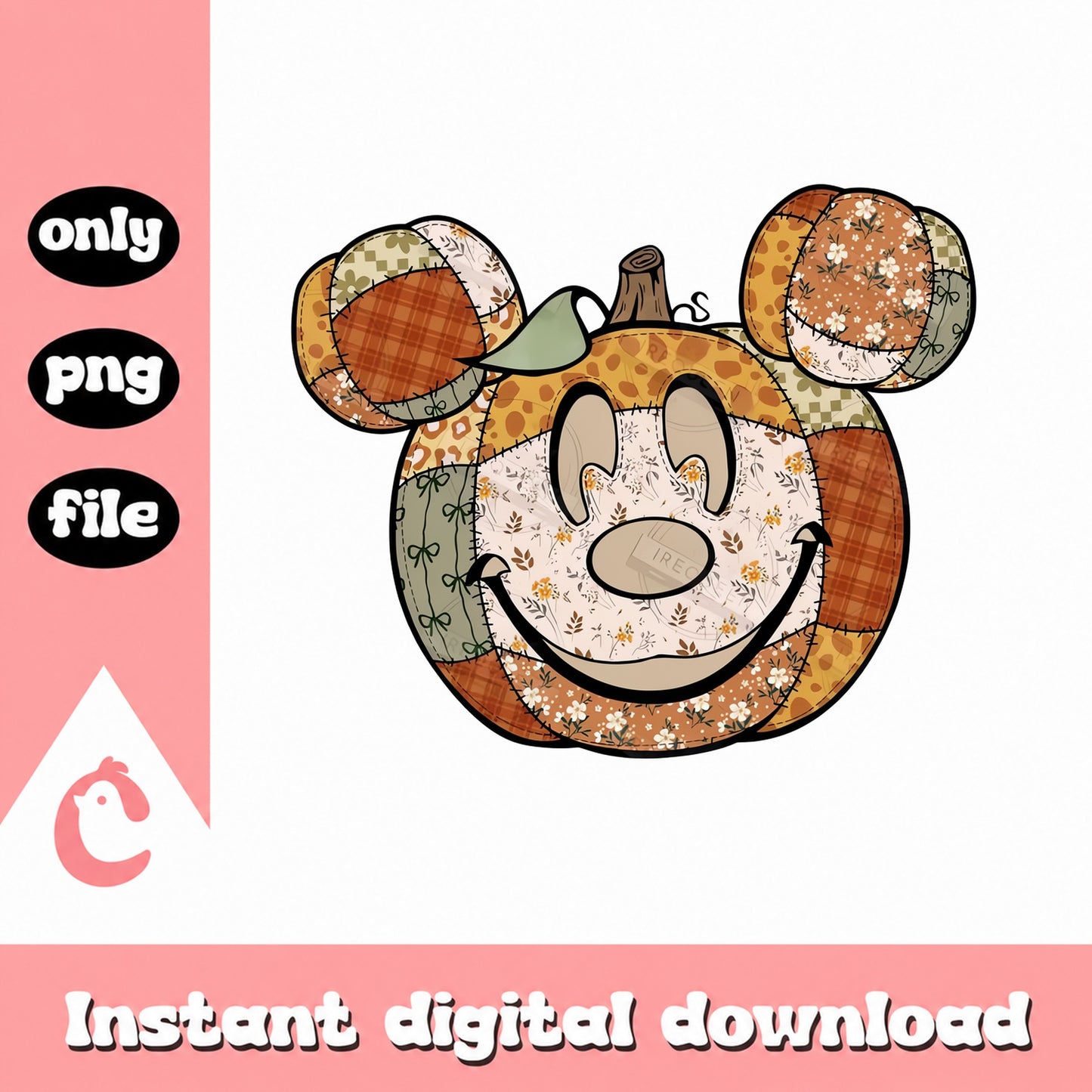 Mickey Mouse Pumpkin SVG, Fall Halloween Disney, PNG File