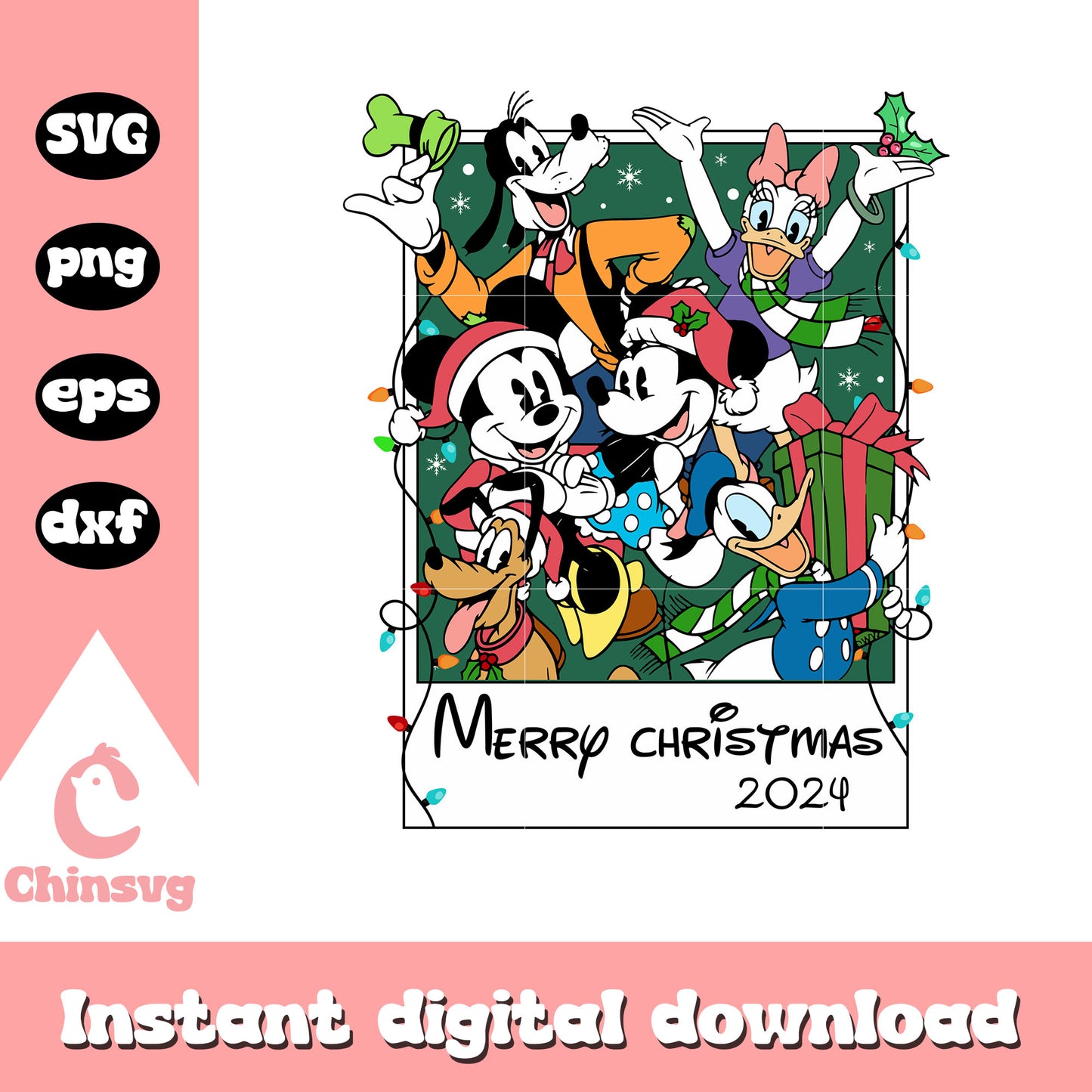 Mickey and friends merry christmas 2024 svg, disney christmas svg