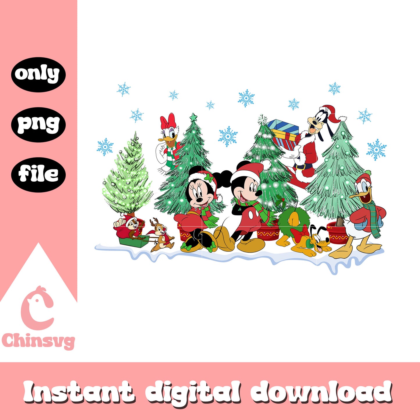 Mickey and friends tree christmas png, christmas tree png