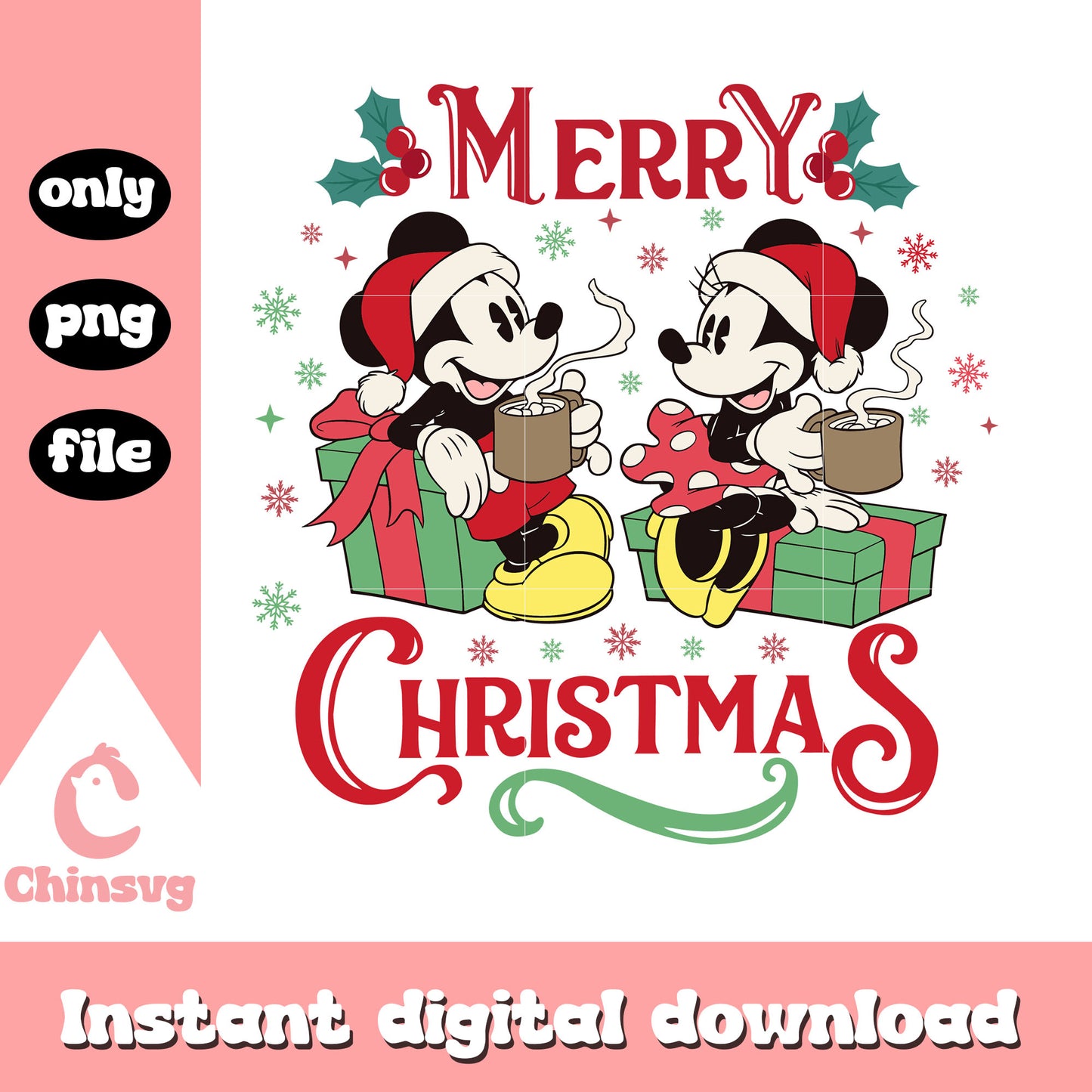 Mickey and minnie mouse merry christmas png, christmas mickey minnie png