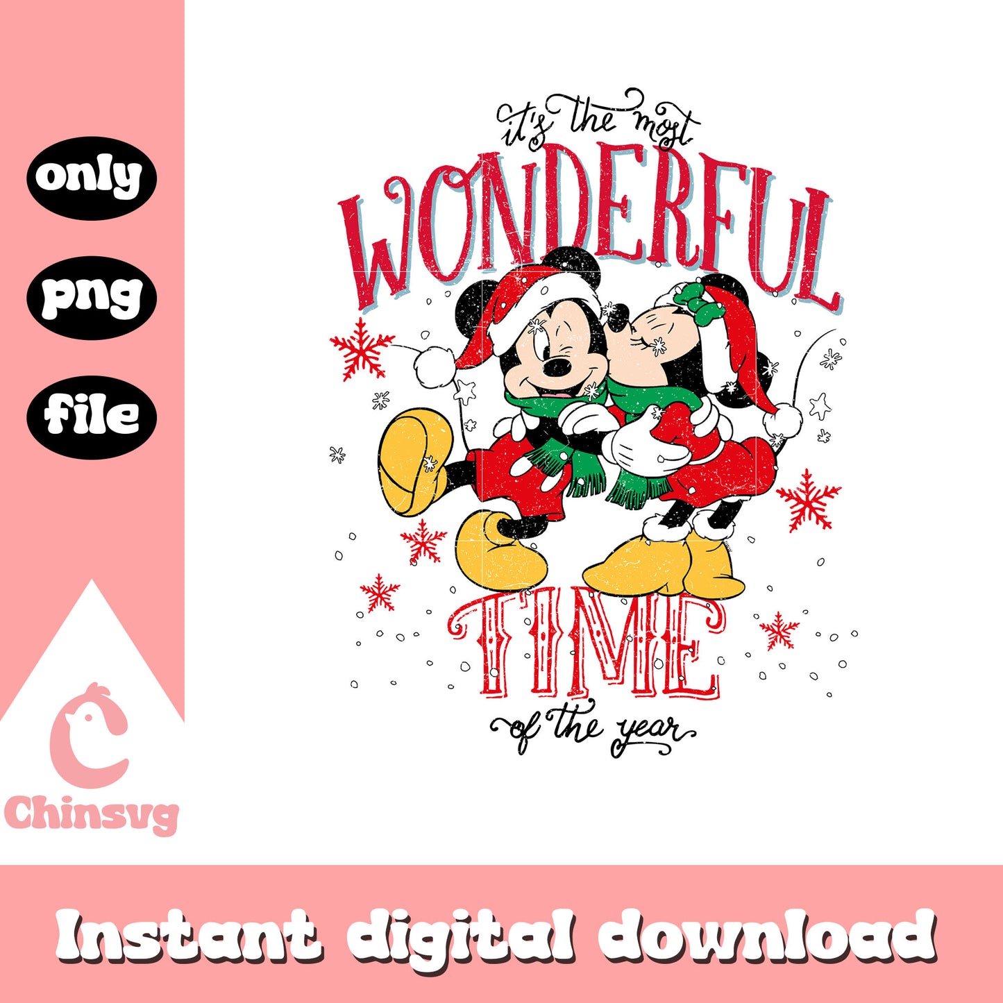 Mickey couple wonderful time christmas png, christmas mickey minnie png
