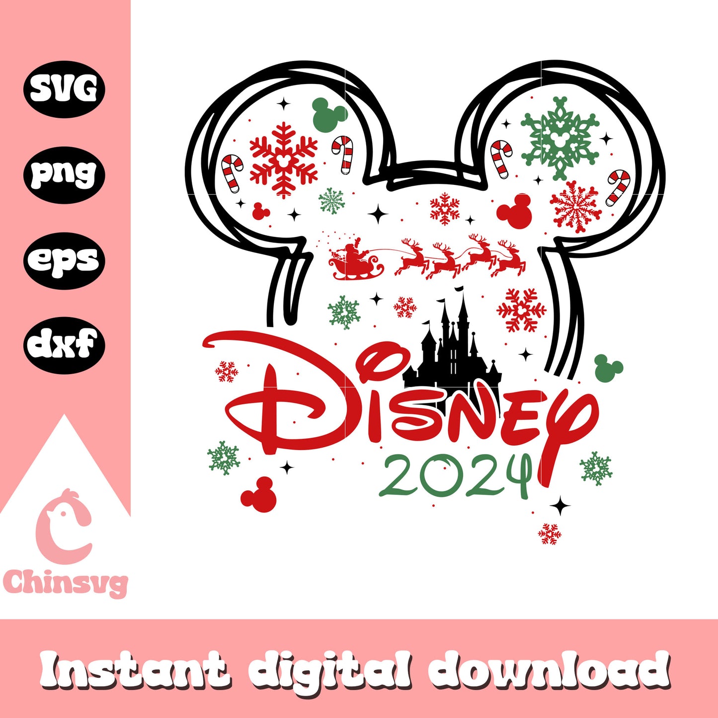 Mickey ears disney 2024 christmas svg, disney christmas svg