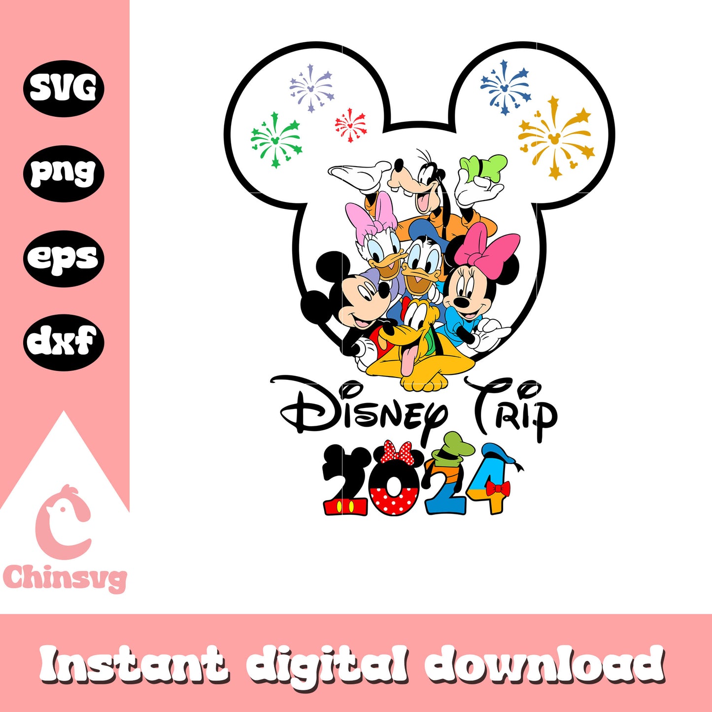 Mickey friends disney trip 2024 svg, mickey mouse head svg