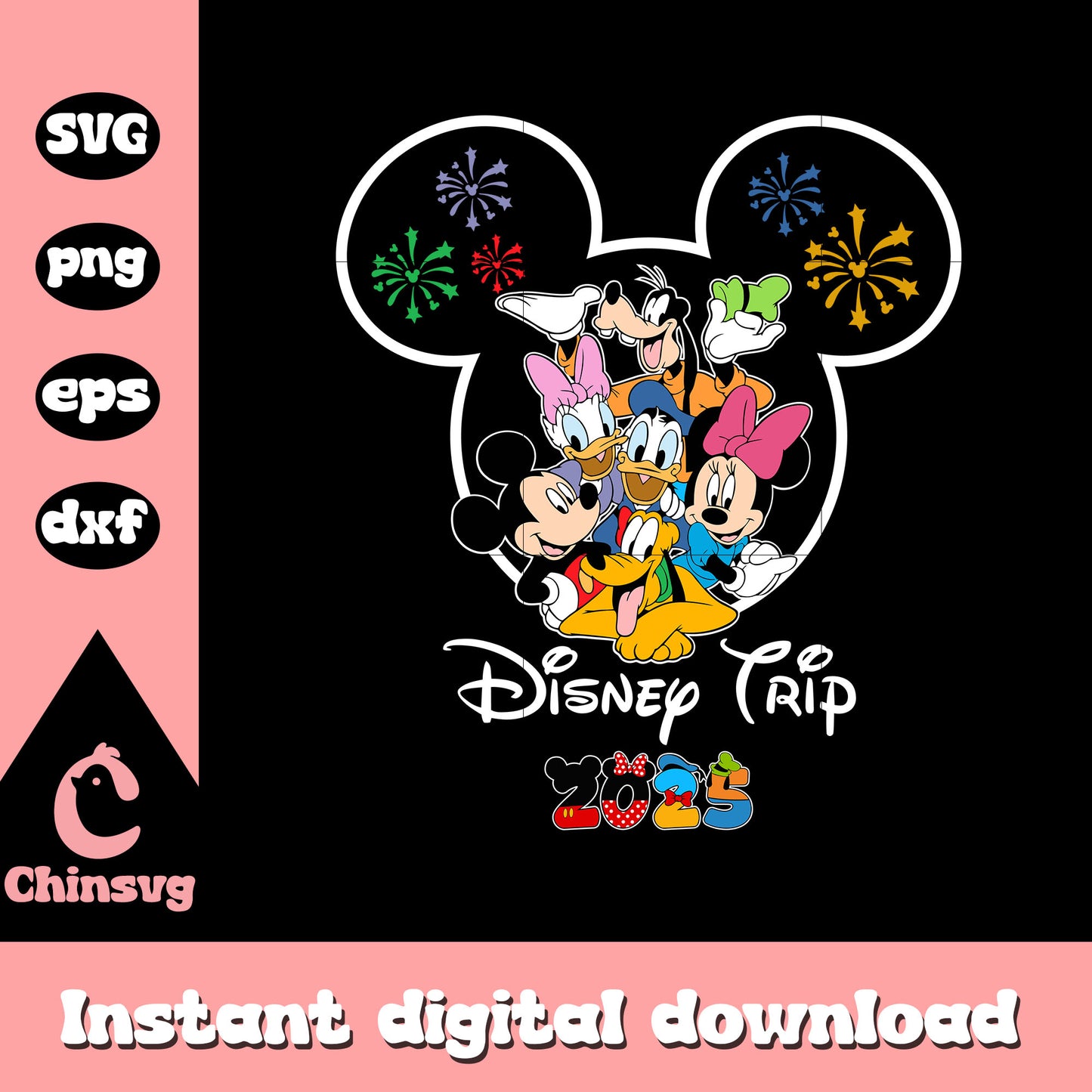 Mickey friends disney trip 2025 design svg, disney trip 2025 svg