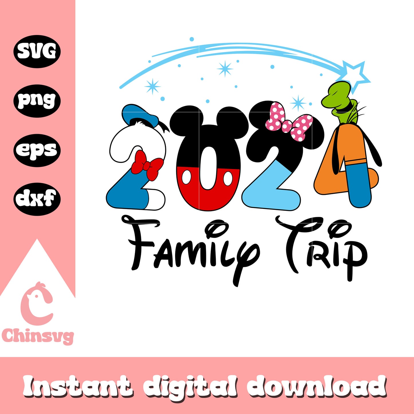 Mickey friends family trip 2024 design svg, mickey and friends svg