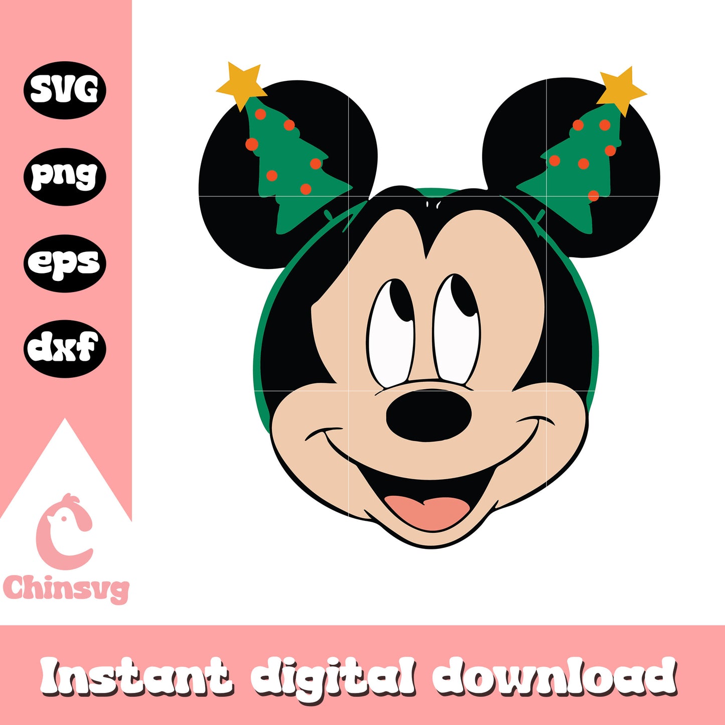 Mickey head christmas svg, mickey mouse christmas svg, mickey head svg