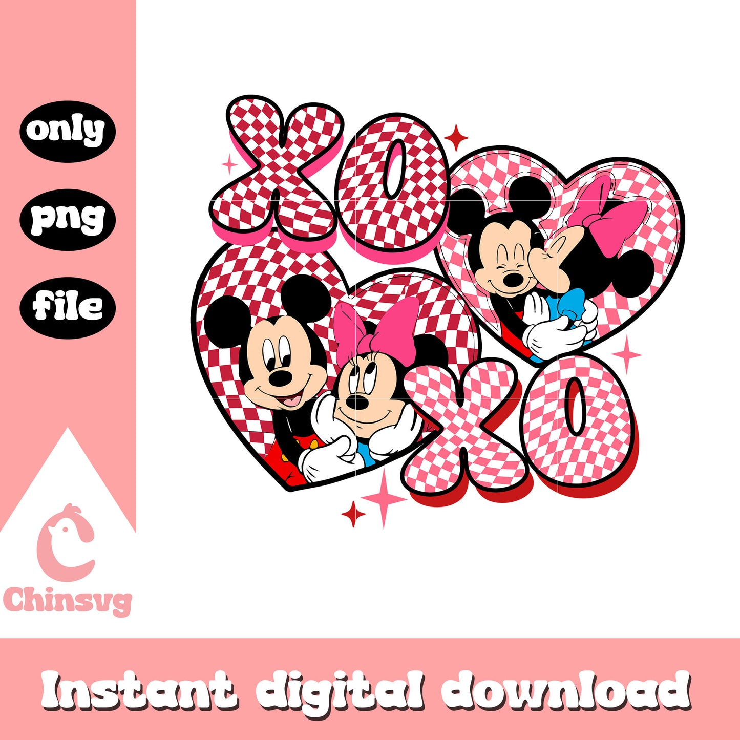 Mickey minnie heart xoxo png, mickey and minnie valentines day png