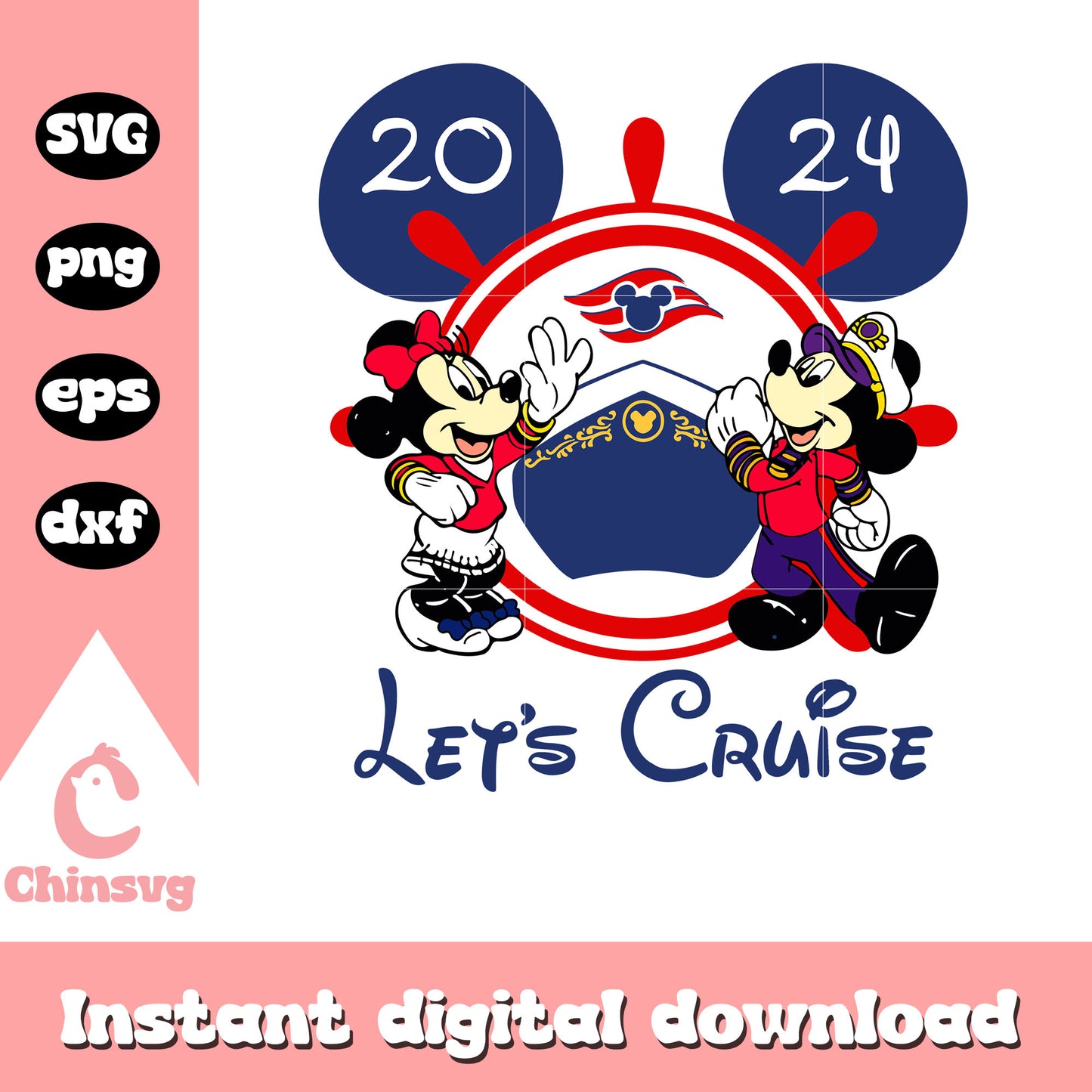 Mickey minnie let's cruise 2024 svg, let's cruise svg, mickey head svg