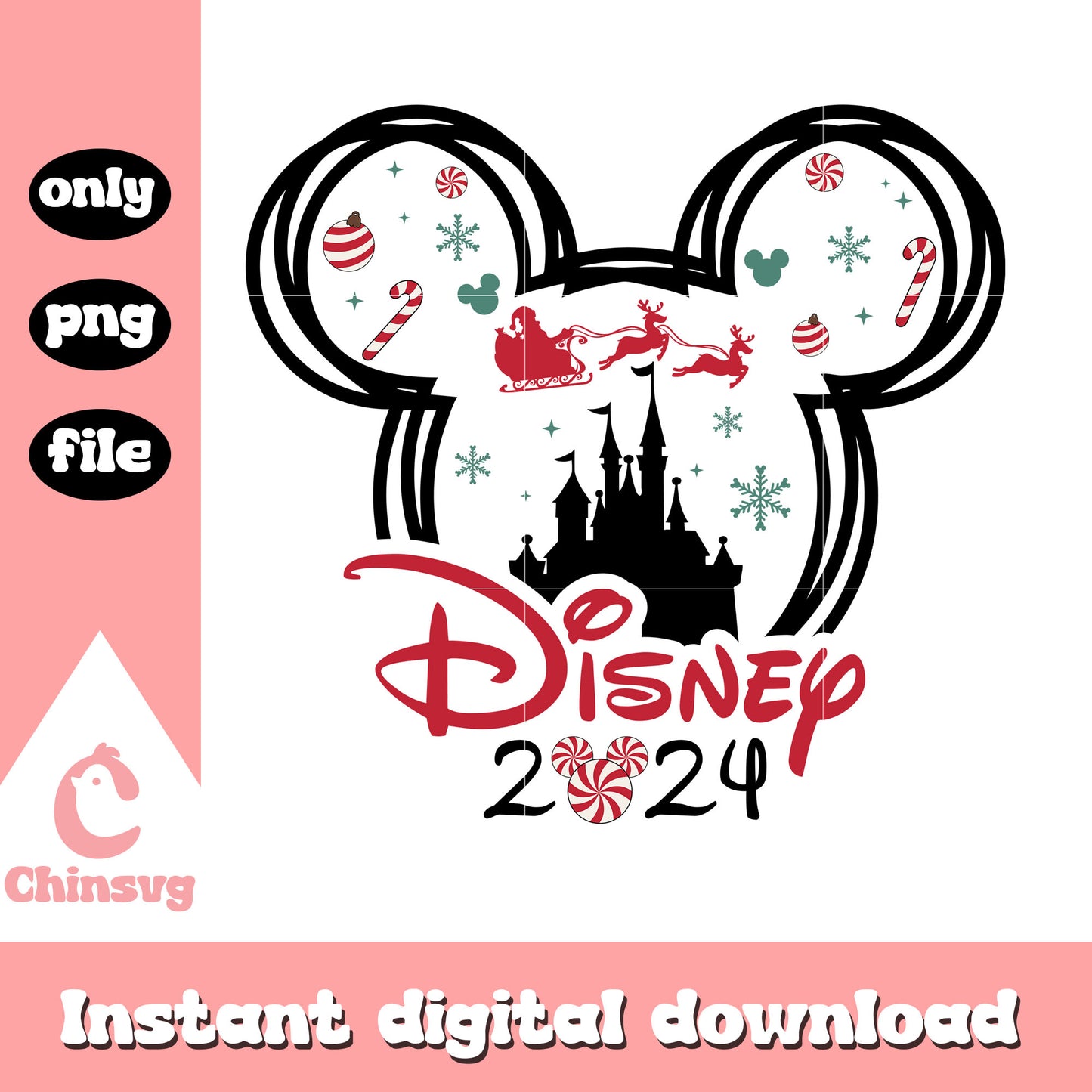 Mickey mouse eras disney 2024 christmas png, disney christmas 2024 png
