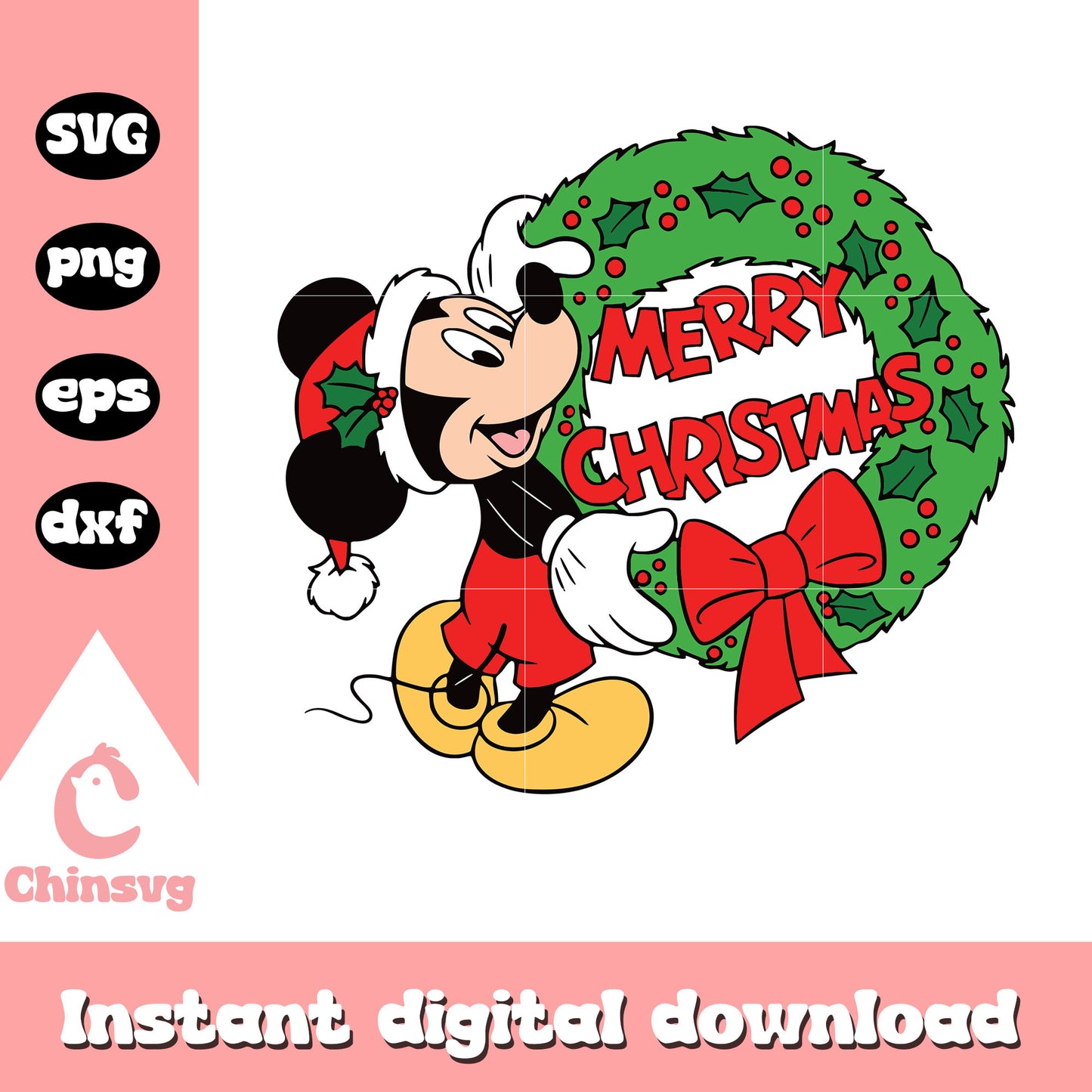 Mickey mouse merry christmas svg, mickey mouse santa svg