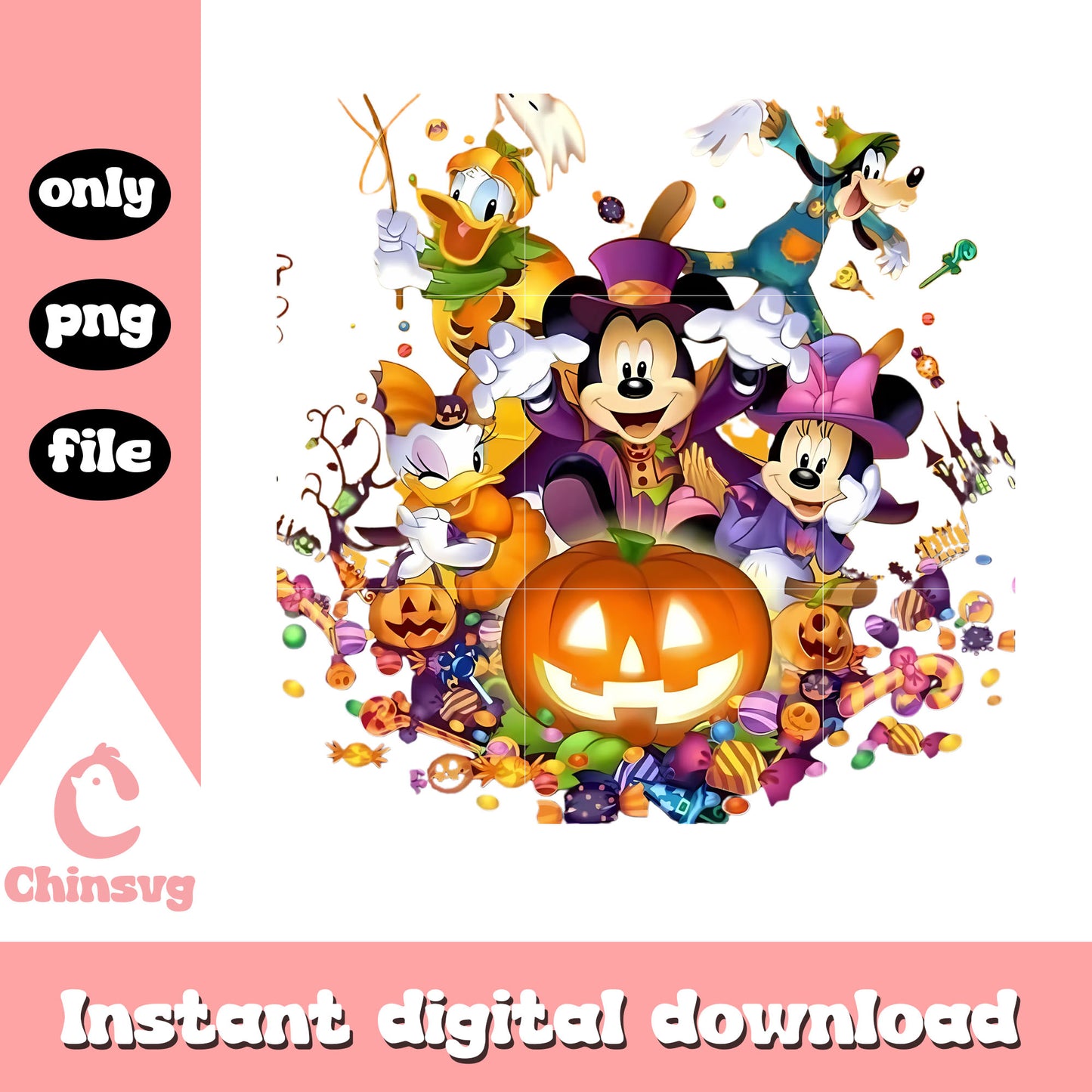 Mickey 's friends and halloween candy png, sweet halloween png