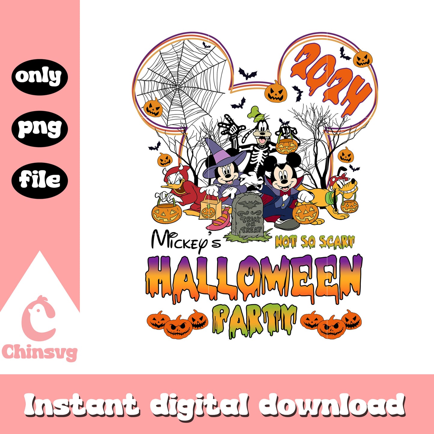 Mickey's halloween party disney cartoon png, mickey halloween png